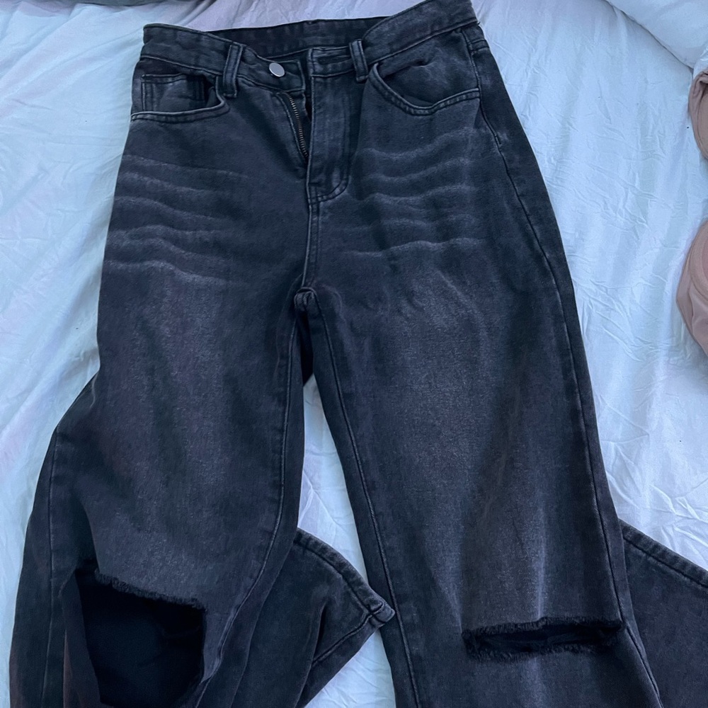 high waisted straight leg jeans